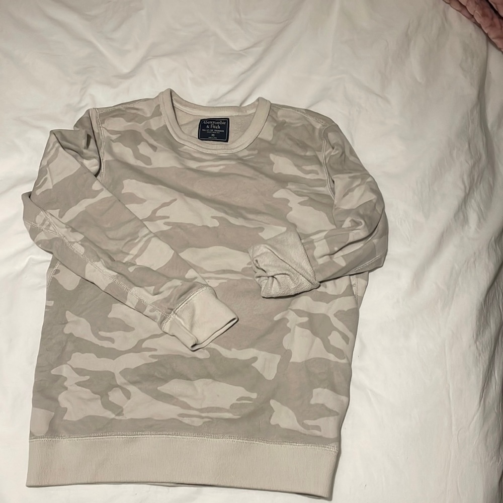 Cream tones - camo crewneck
